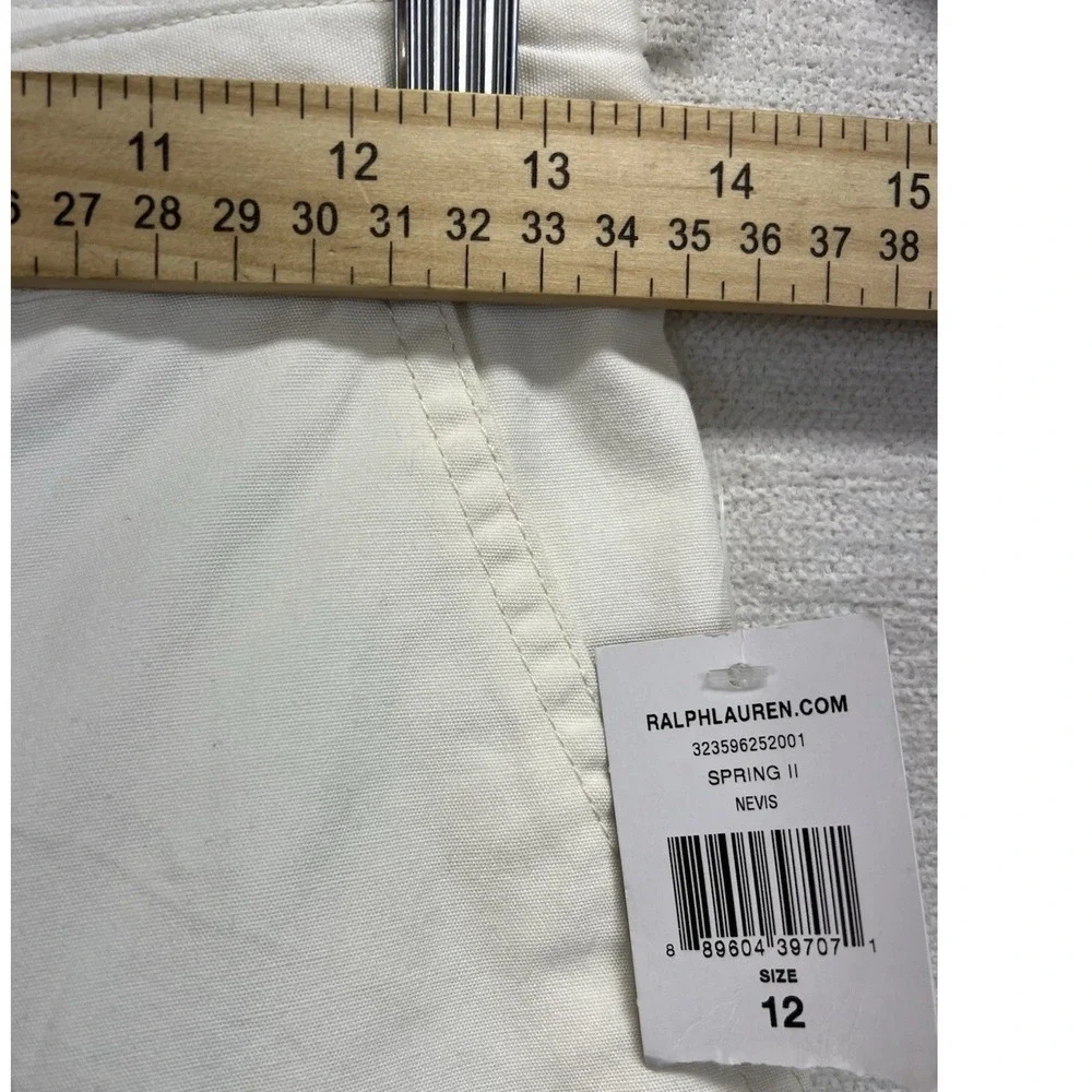 Polo Ralph Lauren‎ Chino Shorts Kids Size 12 White Nevis Cotton Pony Logo NWT